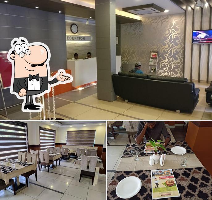The interior of Hotel Aswathy
