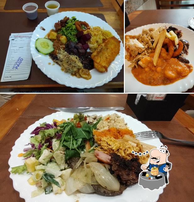 Dê uma olhada a ilustração mostrando comida e bebida a Restaurante Nitgrama