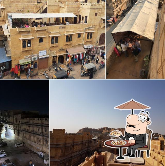 Enjoy the view at the outside area of KB Café Jaisalmer