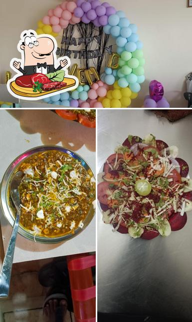 Beef carpaccio at Navrang dalbati, punjabi and kathiyawadi