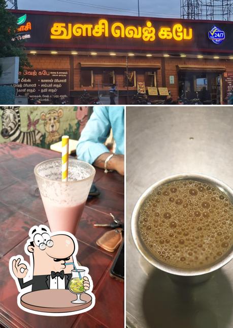 The restaurant's drink and exterior