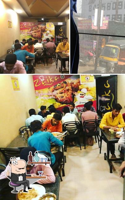 The interior of hotel zaika Khamgaon Biryani Center