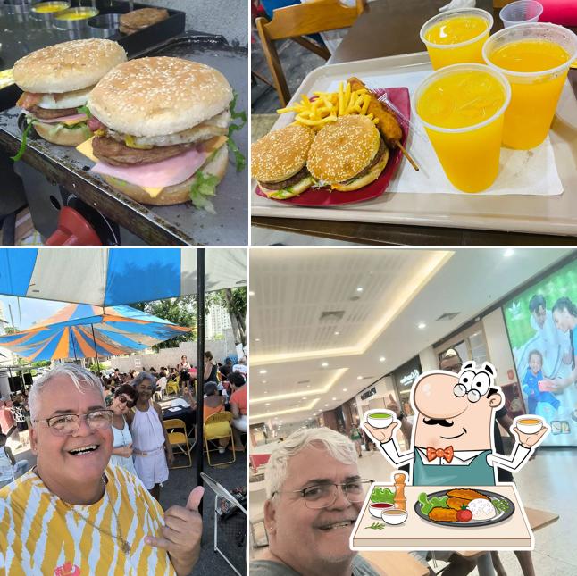A comida e interior do restaurante