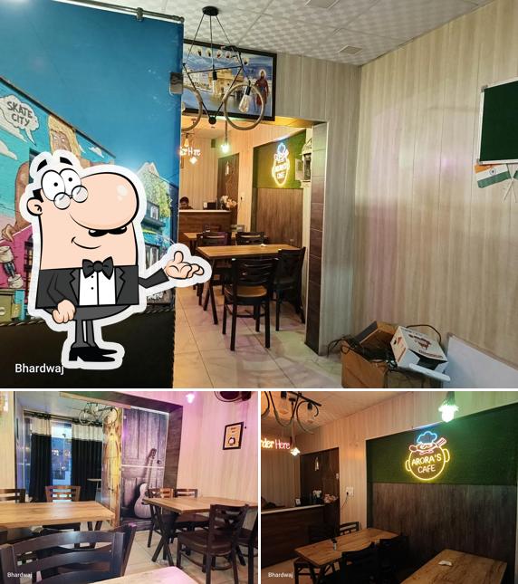 The interior of Arora's Cafe