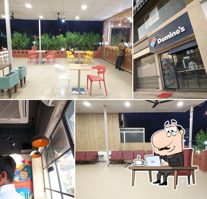 The interior of Domino's Pizza Khoraj, Ahmedabad