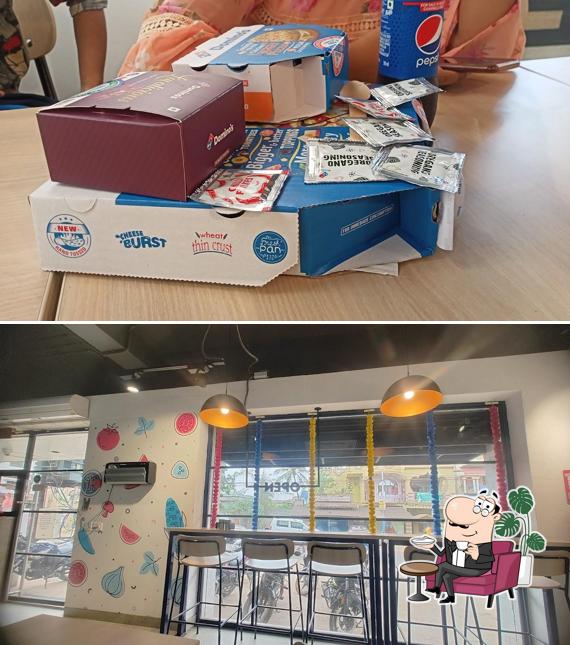 The interior of Domino's Pizza Monpura, Kharagpur