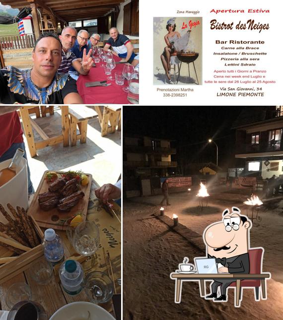 Gli interni di Bistrot des Neiges. La gegia