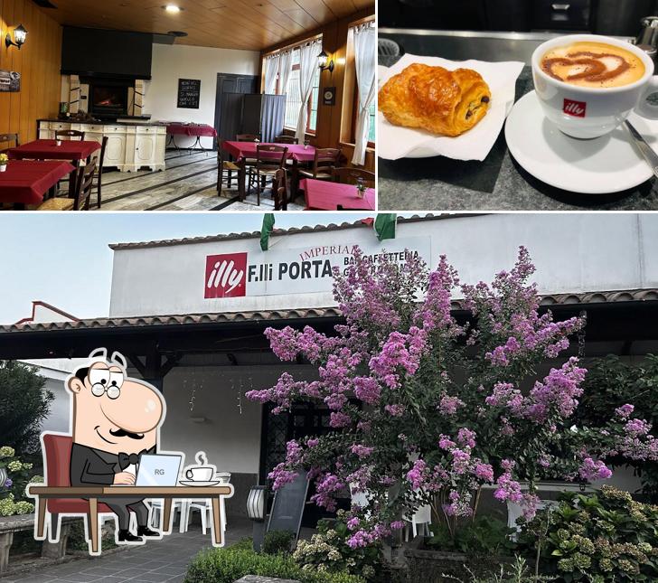 Questa è la foto che mostra la interni e cibo di Bar Fratelli Porta - Caffè Illy e Gastronomia