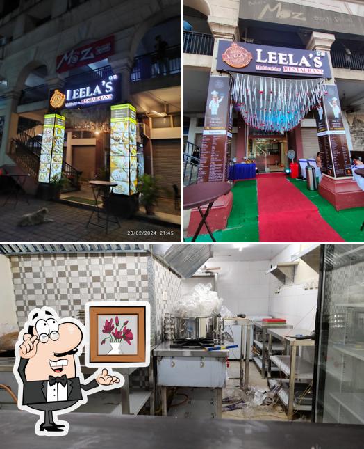 The interior of Leela's Multicuisine Restaurant