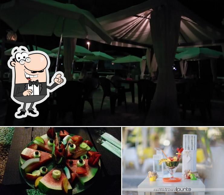 La interni e cibo del ristorante
