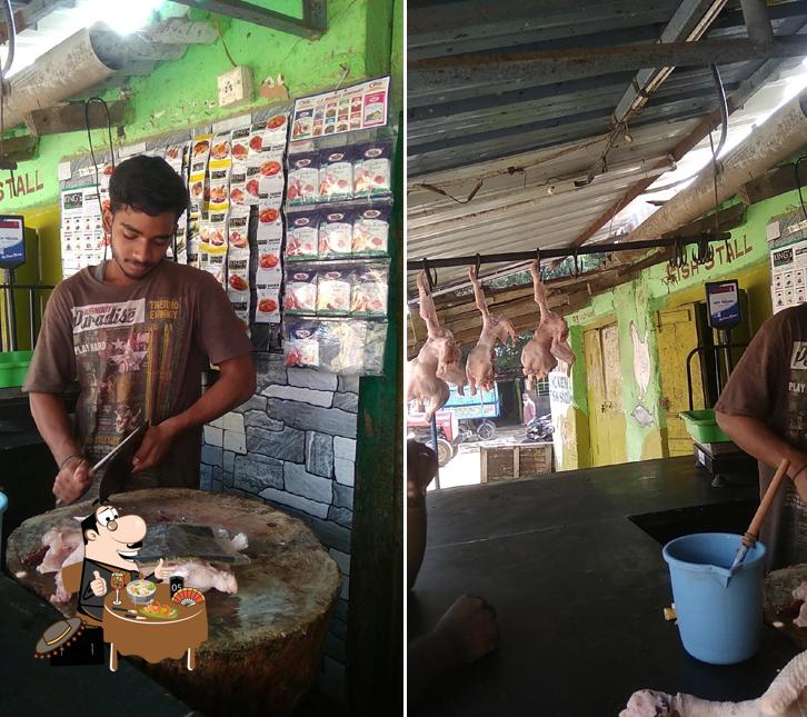 Golden chicken stall