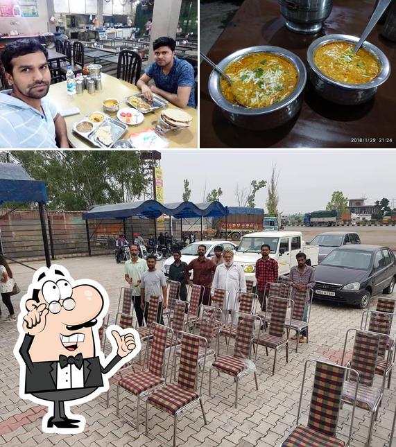 Among different things one can find interior and food at Multani Dhaba