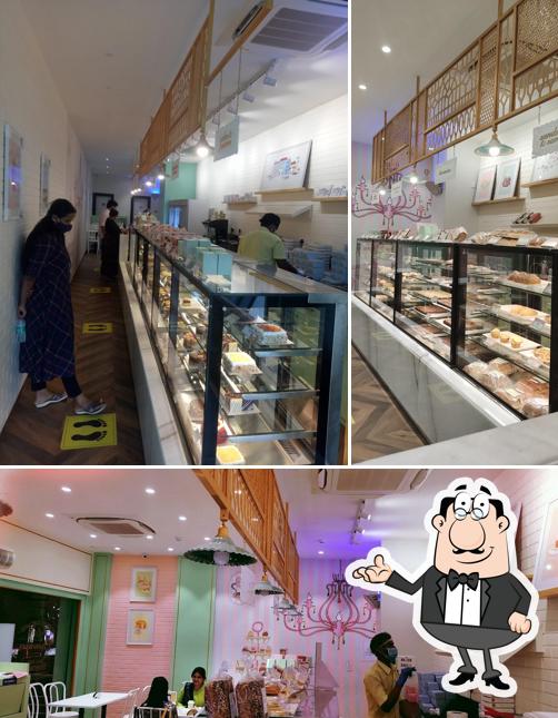 The interior of Theobroma Bakery and Cake Shop - Banjara Hills, Hyderabad