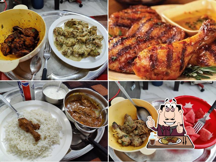 Meat meals are available at Sunny Chicken
