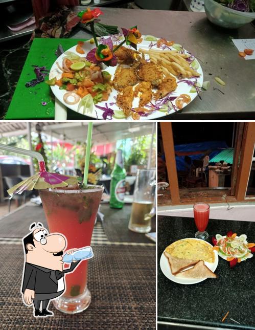 The restaurant's drink and food