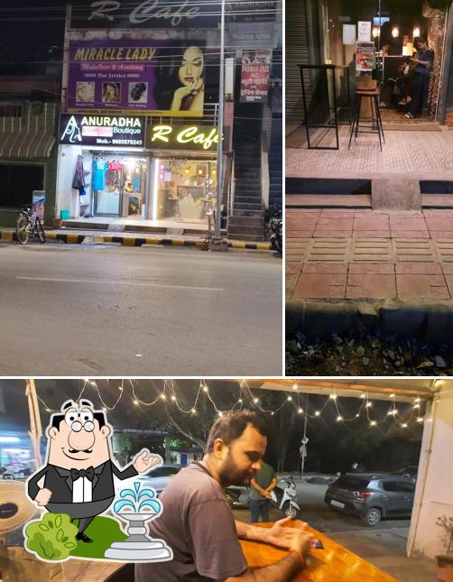 This is the picture displaying exterior and interior at R Cafe