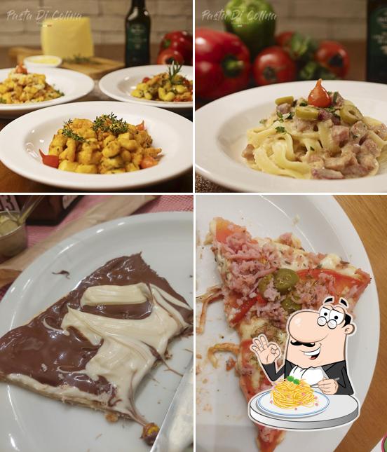 Espaguete carbonara em Pasta di Colina West Shopping