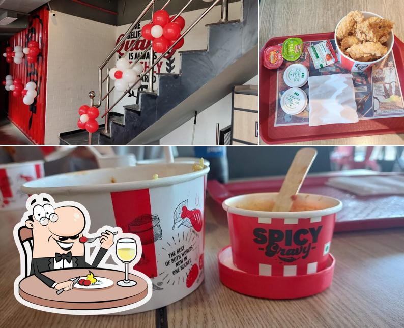 Among different things one can find food and exterior at KFC