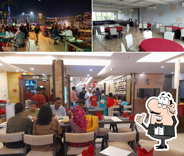 Take a seat at one of the tables at Indiana's Red Velvet Veg Restaurant