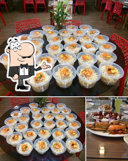 Among different things one can find interior and food at Ni Hao Restaurant