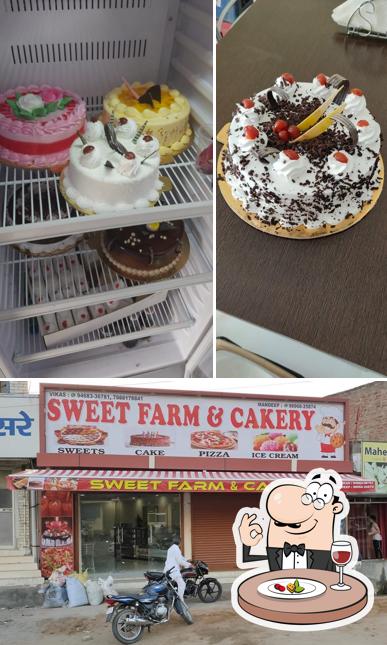 Among different things one can find food and exterior at Sweet farm and cakery