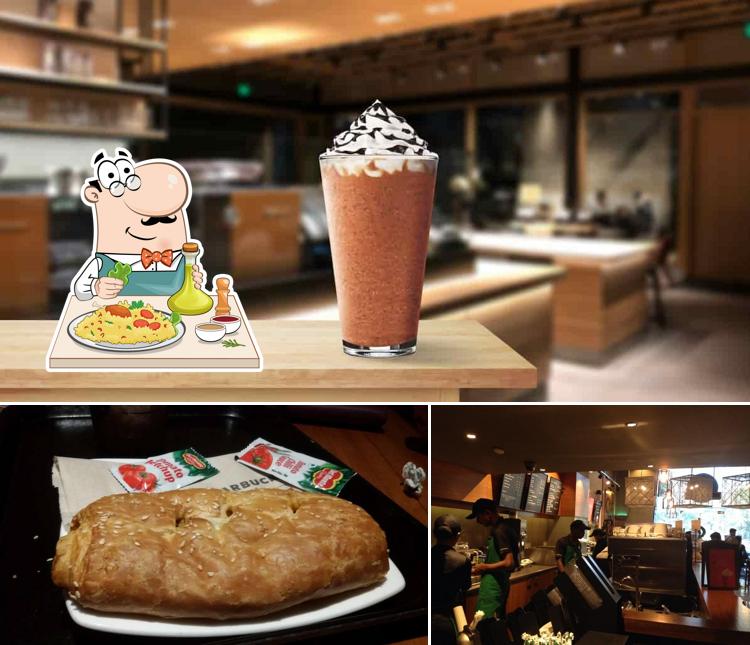 Starbucks is distinguished by food and bar counter