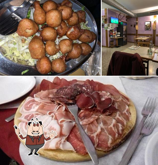 Questa è la immagine che mostra la cibo e interni di Bar Tabacchi Trattoria Alpina