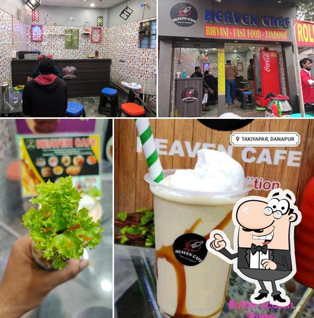 Among various things one can find interior and food at HEAVEN CAFE