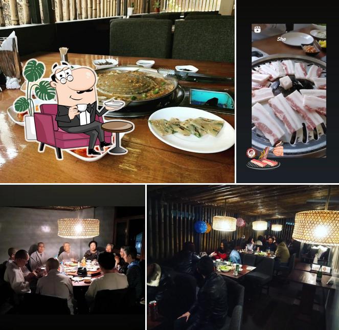 Take a seat at one of the tables at Mu Kimchi
