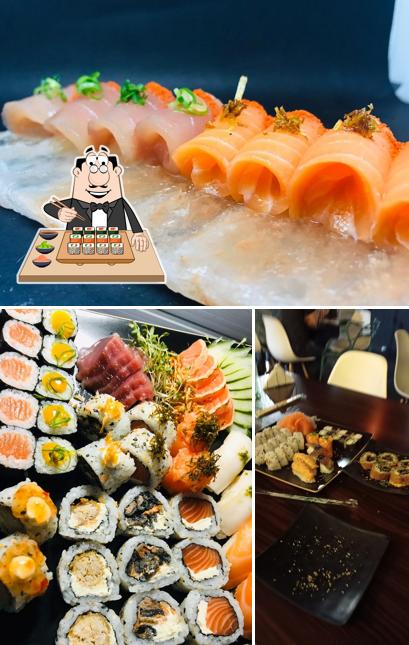 Prove diferentes opções de sushi