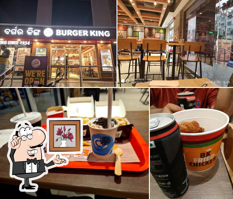 Among different things one can find interior and drink at Burger King