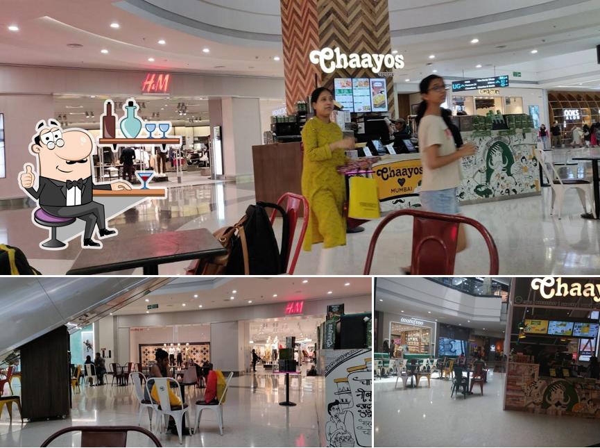 The interior of Chaayos Cafe at Seawoods Grand Central Mall