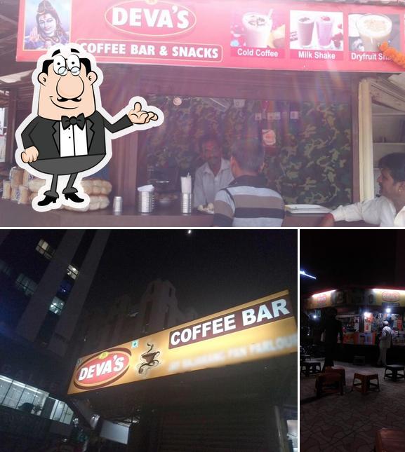 Take a look at the image depicting interior and bar counter at DEVA'S COFFEE BAR