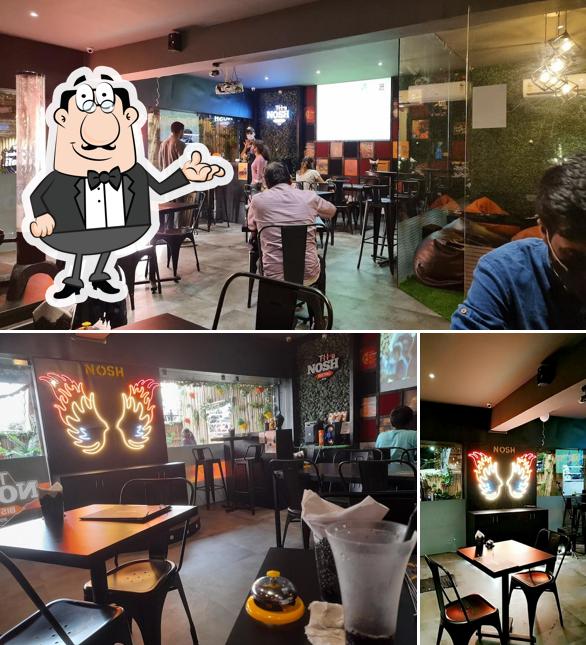 The interior of The Nosh Bistro Vanasthalipuram