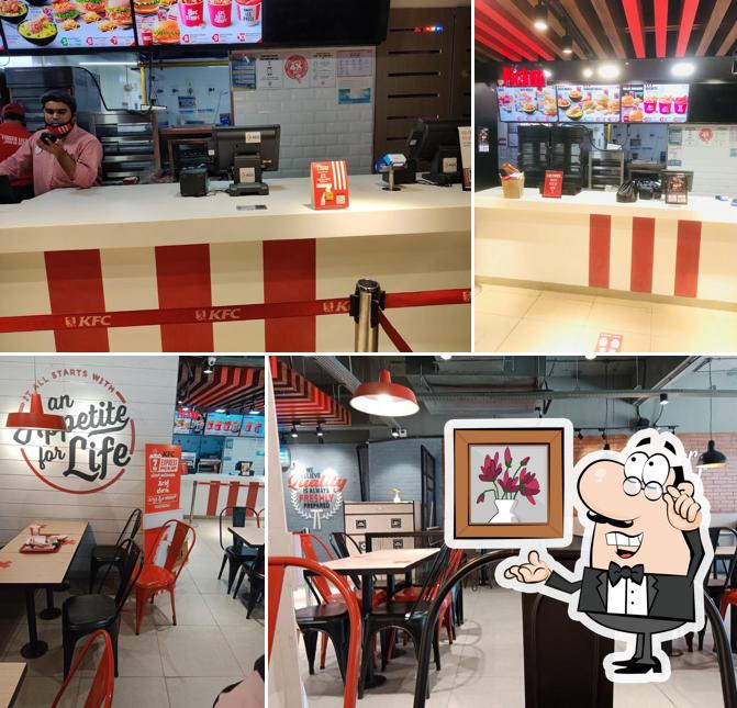 Take a seat at one of the tables at KFC