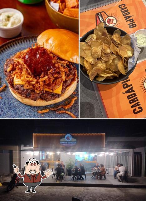 A ilustração do Handy Burger Maceió - Hamburgueria Artesanal’s comida e exterior