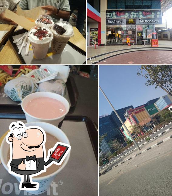 Among various things one can find exterior and drink at McDonald's