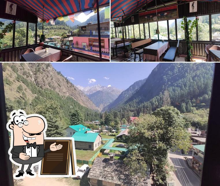 Ming's Tibetan Kitchen roof top is distinguished by exterior and dining table