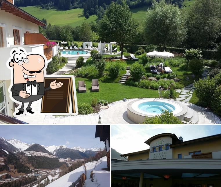 Gli esterni costituiscono una caratteristica importante di ALPENPALACE Luxury Hideaway & Spa Retreat