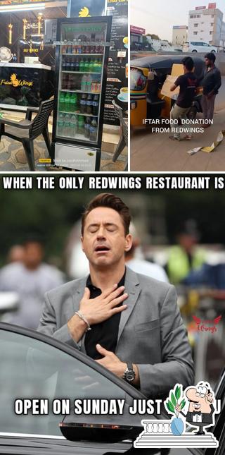 The exterior of Red Wings Restaurant
