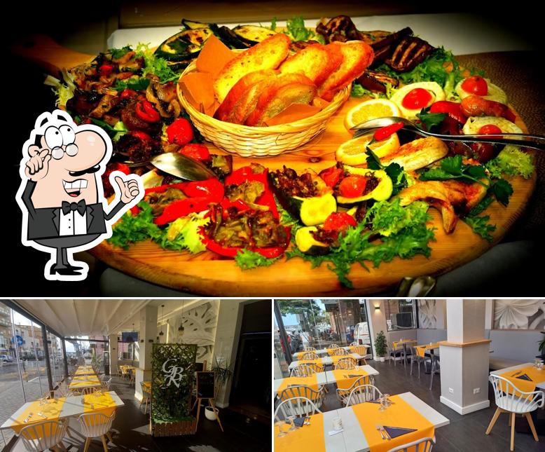 La interni e cibo del ristorante