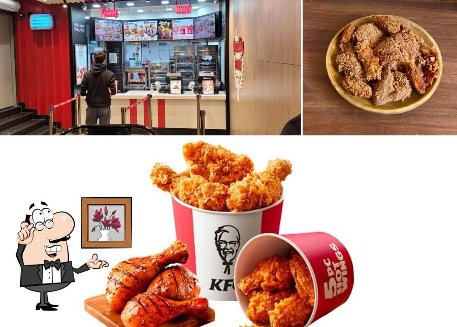 The photo of interior and food at KFC