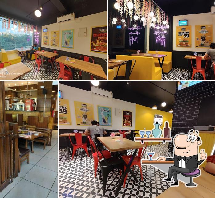 This is the image showing interior and food at The Burger Company