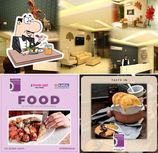 This is the image showing food and interior at Kansal Anandam suites Vrindavan