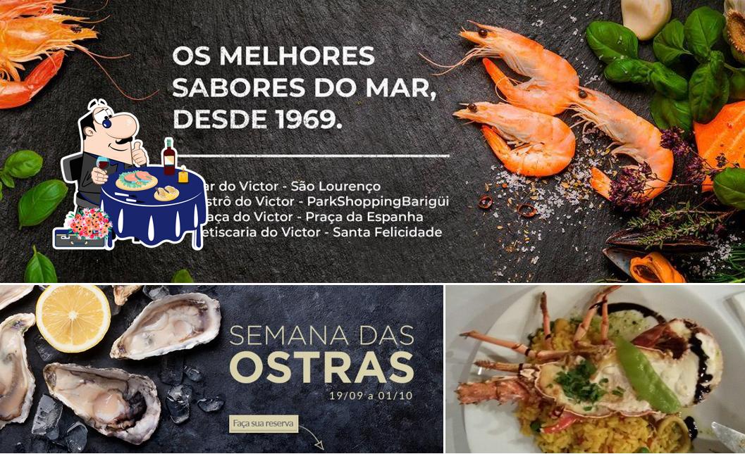 Bar do Victor serve uma variedade de refeições de frutos do mar