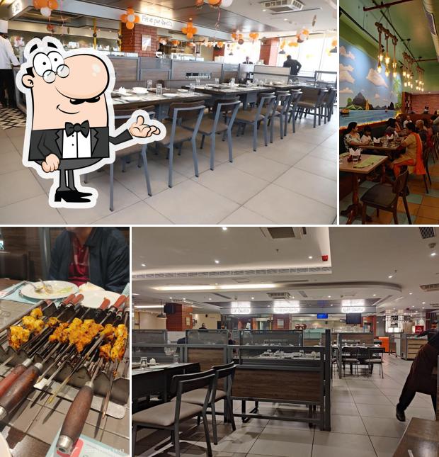 The interior of Barbeque Nation - M3M IFC