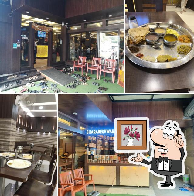 The interior of Sharabeshwara Meals Hotel