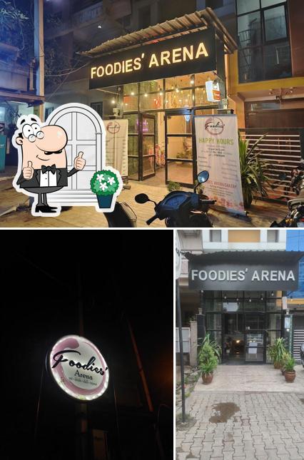 The exterior of Foodies' Arena - Cafe Best Cafe at Kota Games to play till your order served Eat Drink Chill Repeat