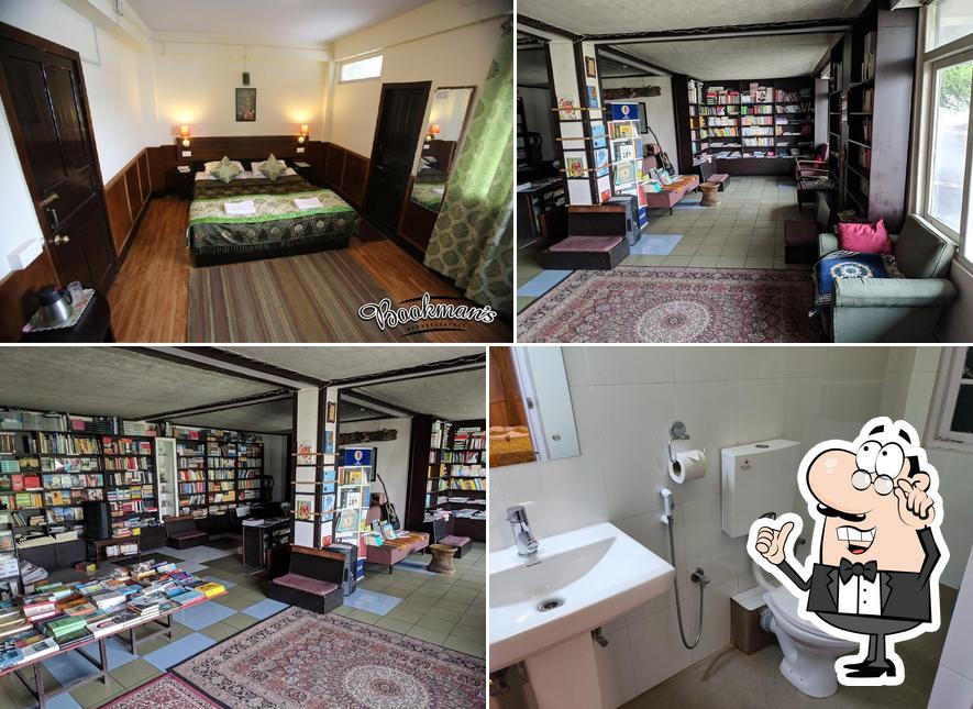 Take a seat at one of the tables at Bookman's BnB