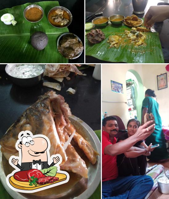 Get meat dishes at Mamatha Hotel